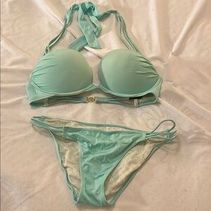 Victoria's Secret Blue Bikini Set with Adjustable Ties